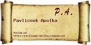 Pavlicsek Apolka névjegykártya